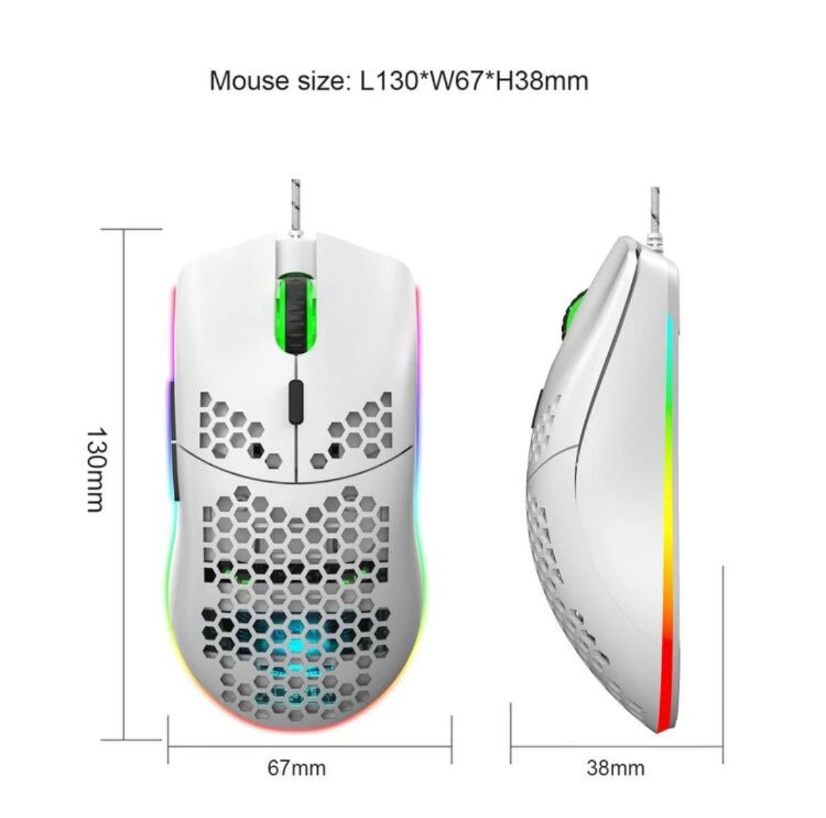 HXSJ-J900 Wired Gaming Mouse with RGB Lighting