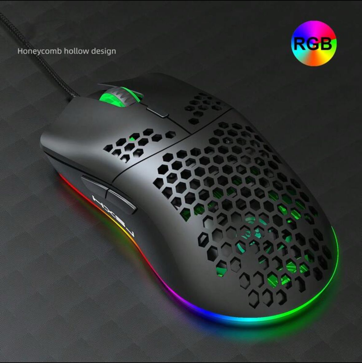 HXSJ-J900 Wired Gaming Mouse with RGB Lighting