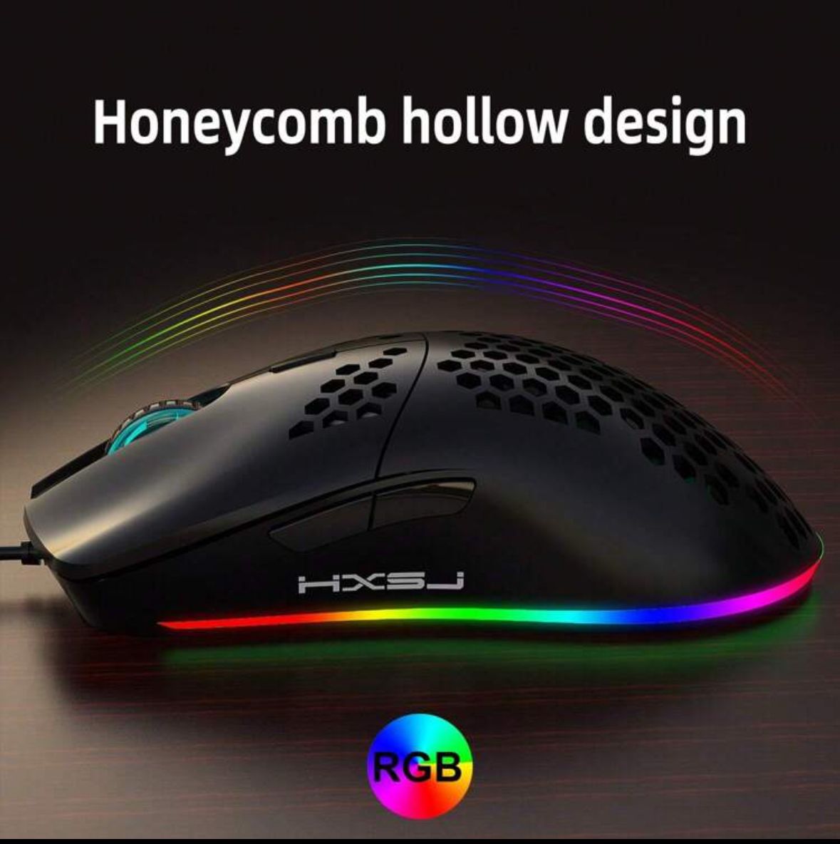 HXSJ-J900 Wired Gaming Mouse with RGB Lighting
