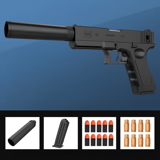 Glock Manual Shell Ejecting Toy Gun ,Black Color