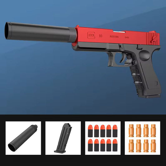 Glock Manual Shell Ejecting Toy Gun ,Red & Black Color